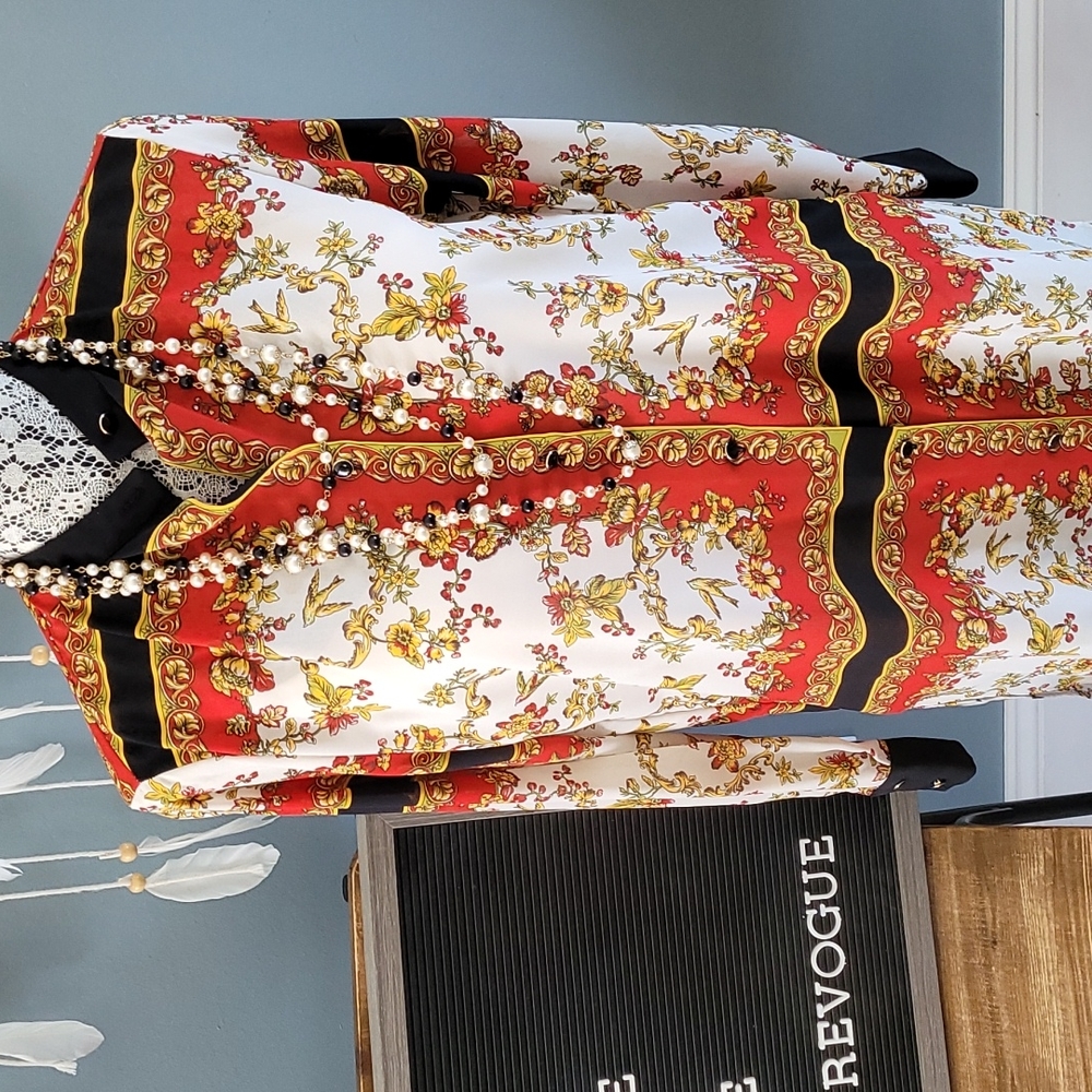 Boho Button Front Tunic Blouse - image 4